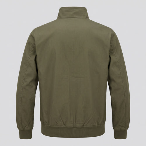 Blouson Harrington, vert olive, vue de dos — HARLOW & PINE
