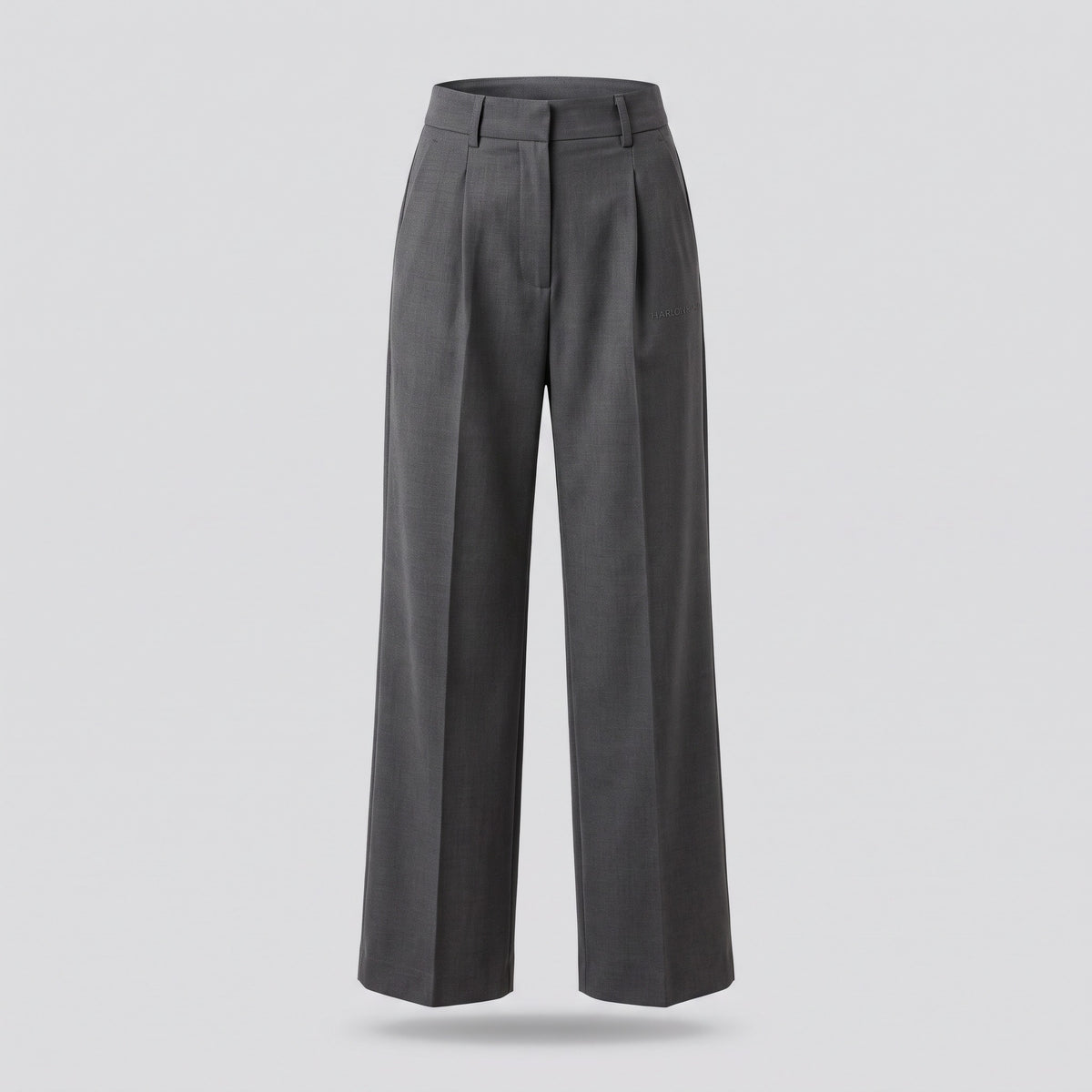 Pantalon large à pinces, anthracite, vue de face — HARLOW & PINE