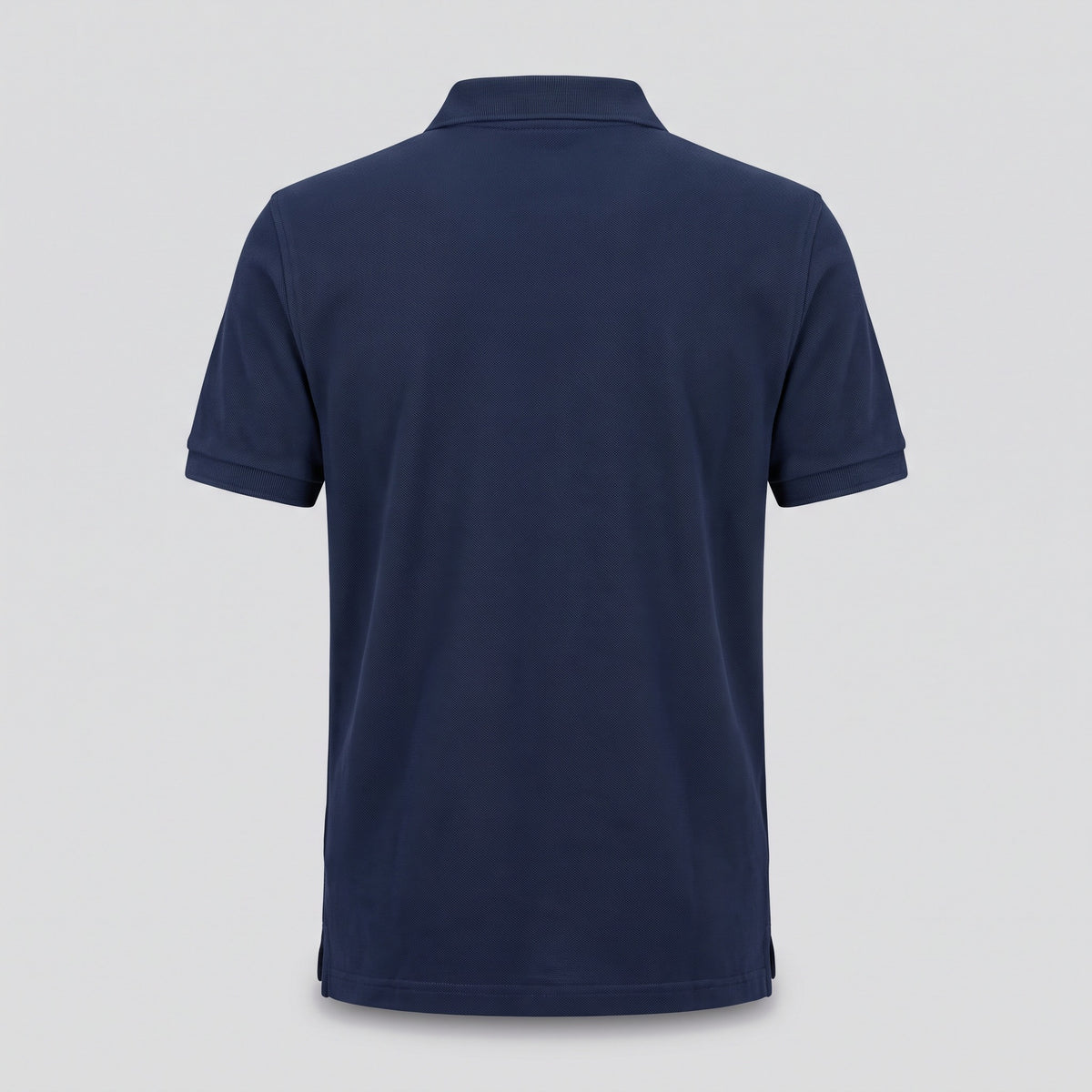 Polo en maille piquée, bleu marine, vue de dos — HARLOW & PINE