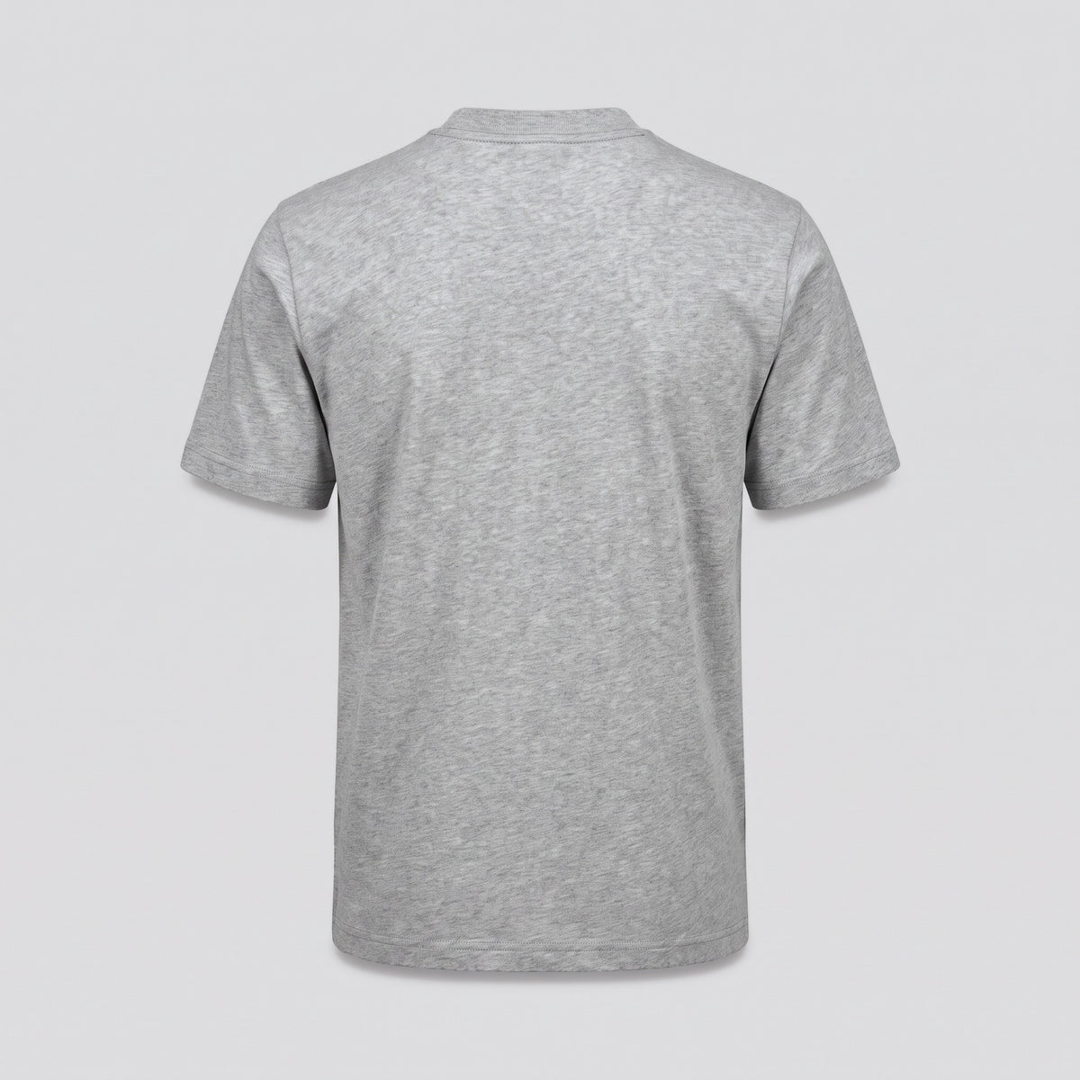 T-shirt col rond en coton épais, gris chiné, vue de dos — HARLOW & PINE